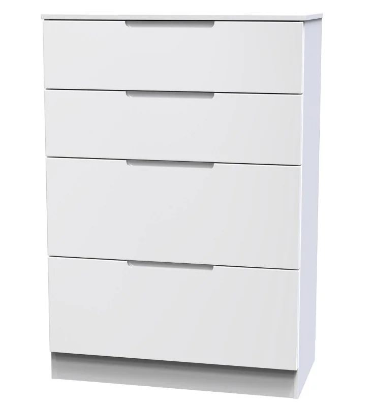 

xx-Matt White Chest of 4 Drawer Narrow Storage Cabinet for Bedroom*