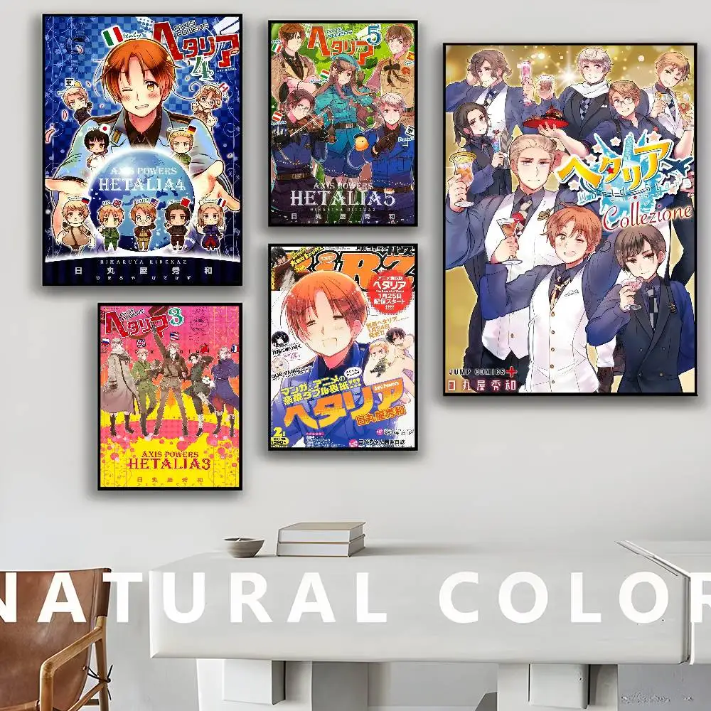 Anime Cartoon Hetalia Axis Powers Vintage Posters Sticky Vintage Room Home Bar Cafe Decor Kawaii Room Decor