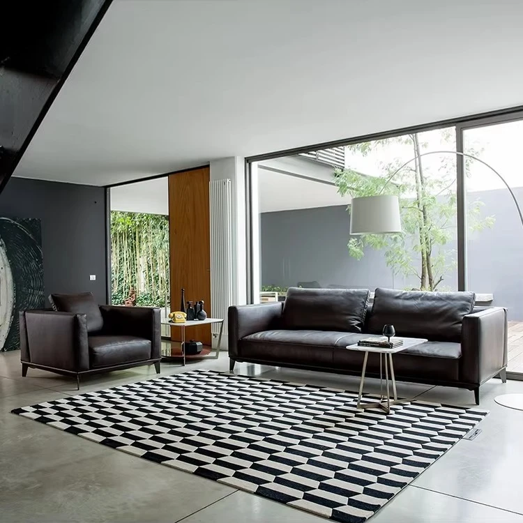ye-French Customized Retro Fabric Sofa in the Living Room the Antique Straight-Line Luxury Sofa Italian Minimalist Leather Sofa-