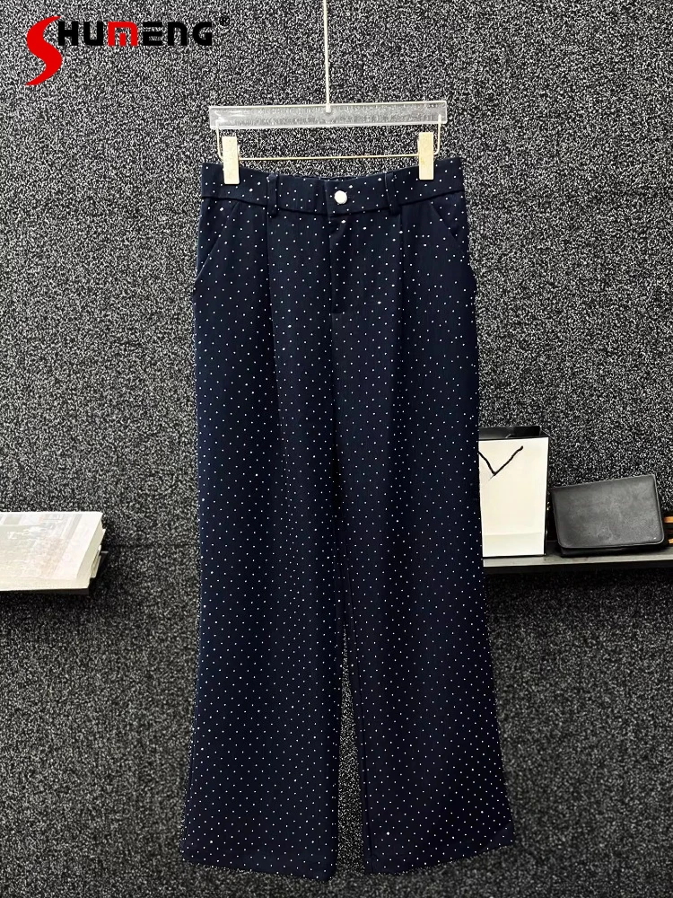 

Мужские осенние новые свободные удобные шикарные брюки 2021, высококачественные прямые брюки со стразами и звездным небом, красивые блестящие брюки