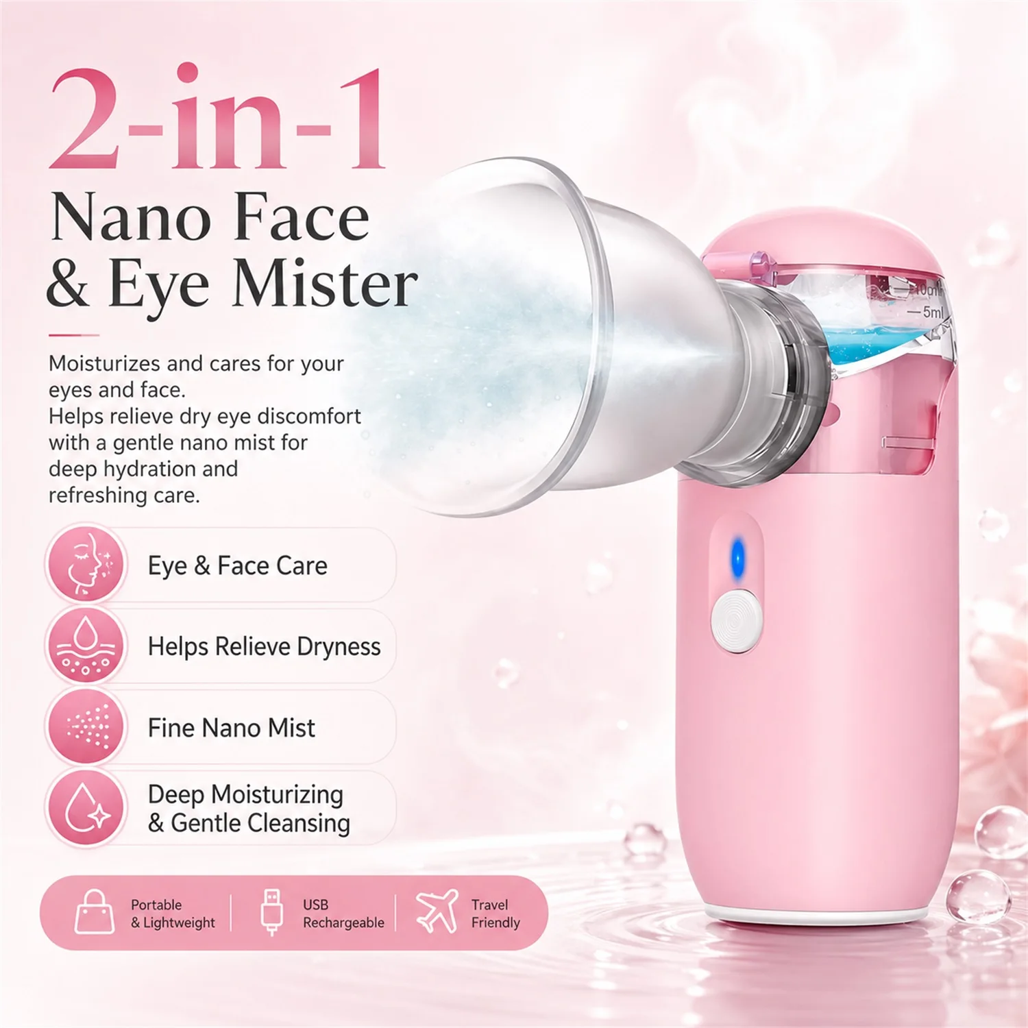 Eye Steam Device Eye Mister for Dry Eye Portable Eye Steam Sprayer for Moisturize Eye Face Eyes Humidifier for Eye Care