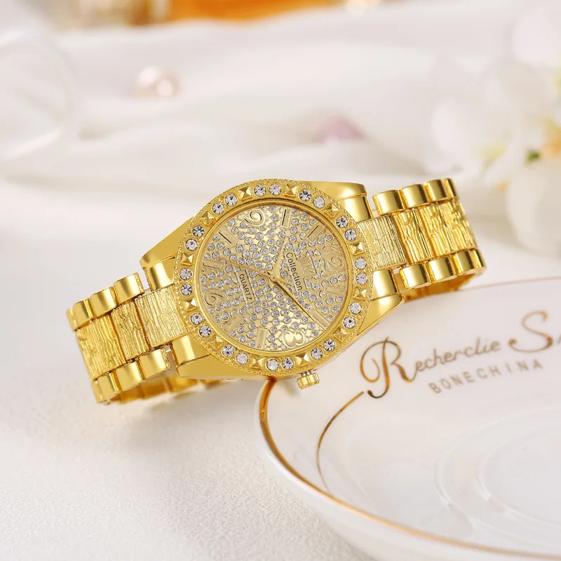Ladies' Watch New Diamond Carving Quartz Watch Men's and Women's Couple Style Watch Wholesale