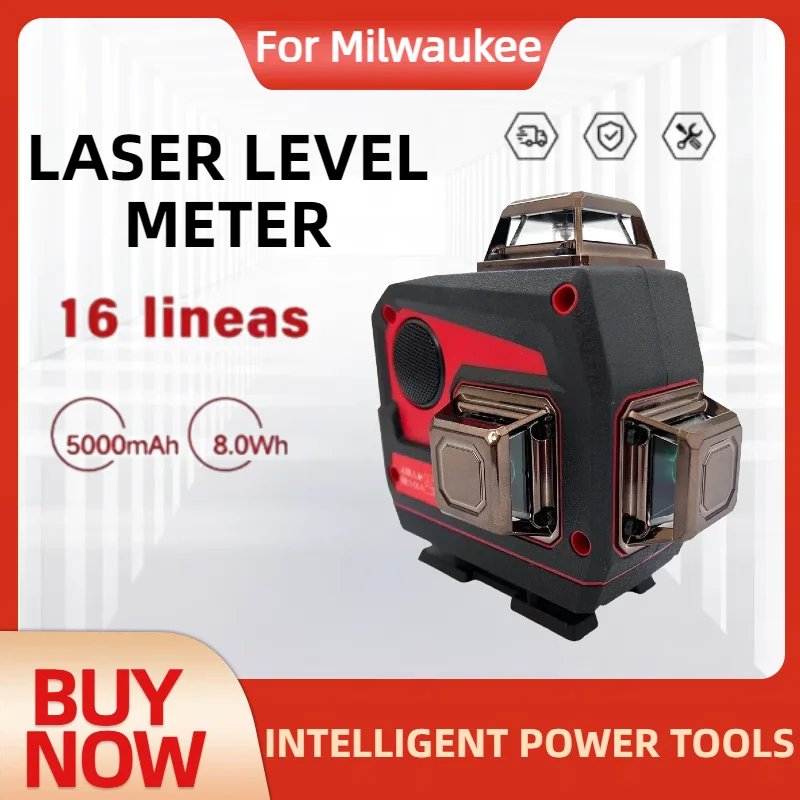 لميلووكي مستوى الليزر 360 أفقي وعمودي سوبر قوية الأخضر 16 خط 4D شعاع مستوى الليزر التسوية الذاتية