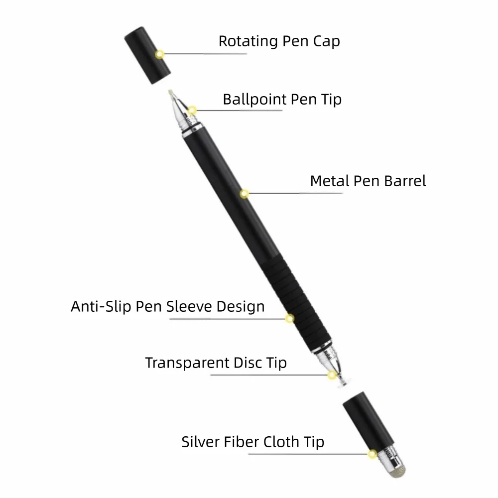 New Metal Touch Screen Pen Capacitive Screen 2 in 1 Mobile Phone Stylus Capacitive Tablet Stylus Touch Screen