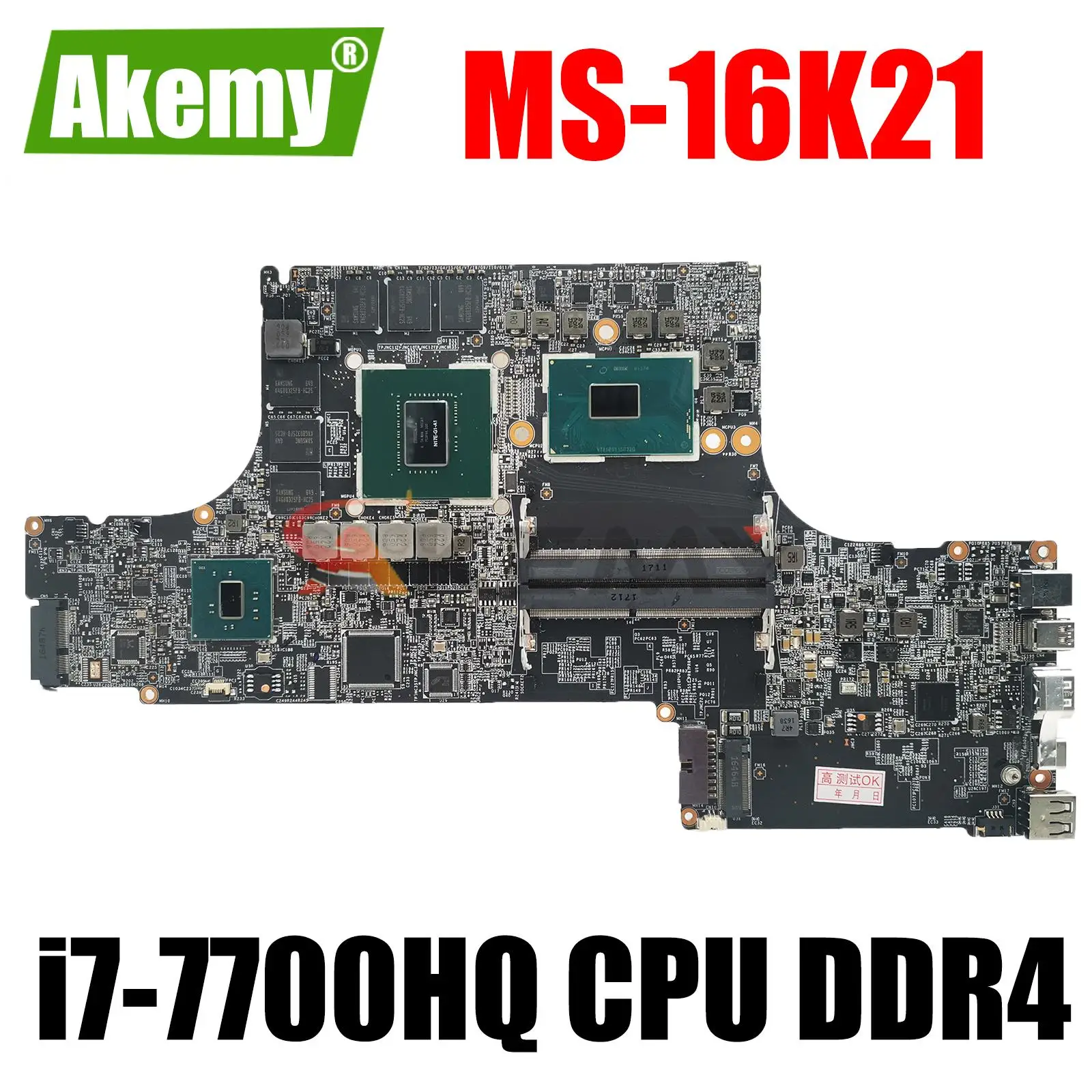 

MS-16K21 VER 2,1 Для MSI MS-16K2 MS-17B1 GS63VR GS63 GS73 GS73VR материнская плата с процессором I7 и GTX1060