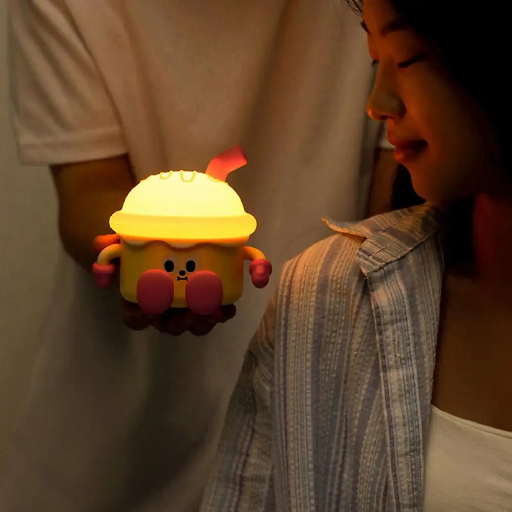 

Safe Night Light Rechargeable Led Cartoon Night Light with Dimmable Soft Glow for Desktop Cake Ambient Lighting for Kids'