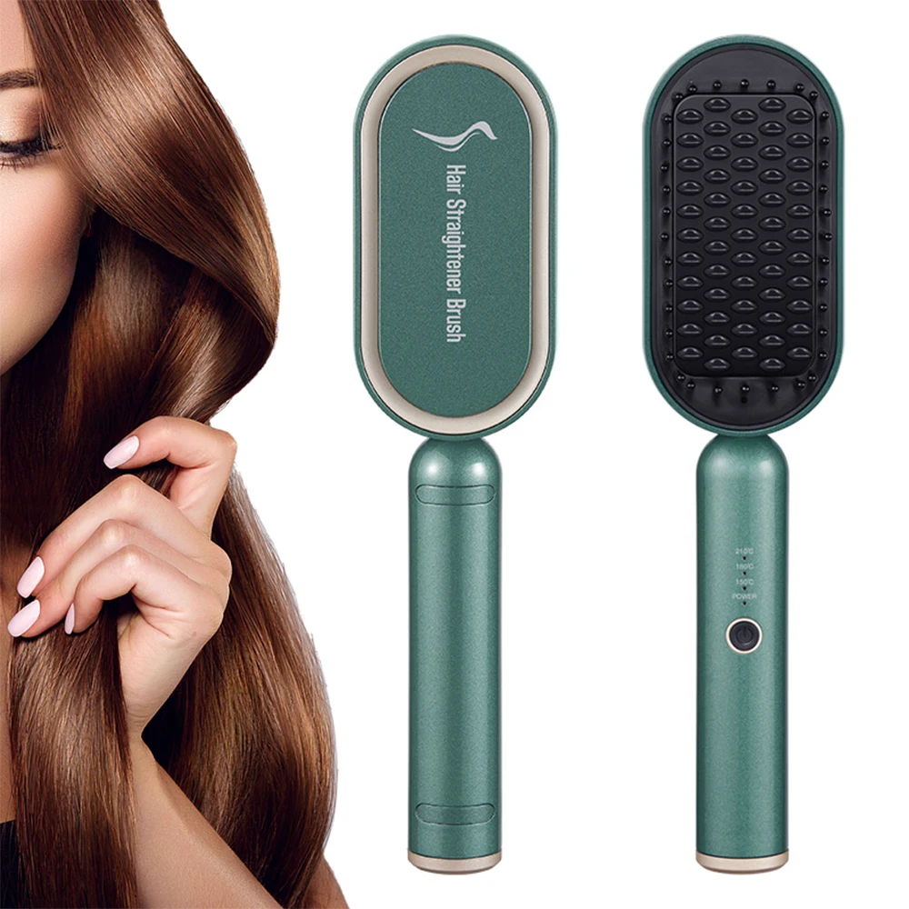 

Anion Hair Straightener Brush Fast Heating Ceramic Heater With Digital LCD Display Straightening Comb for Home Uses Dual Voltage