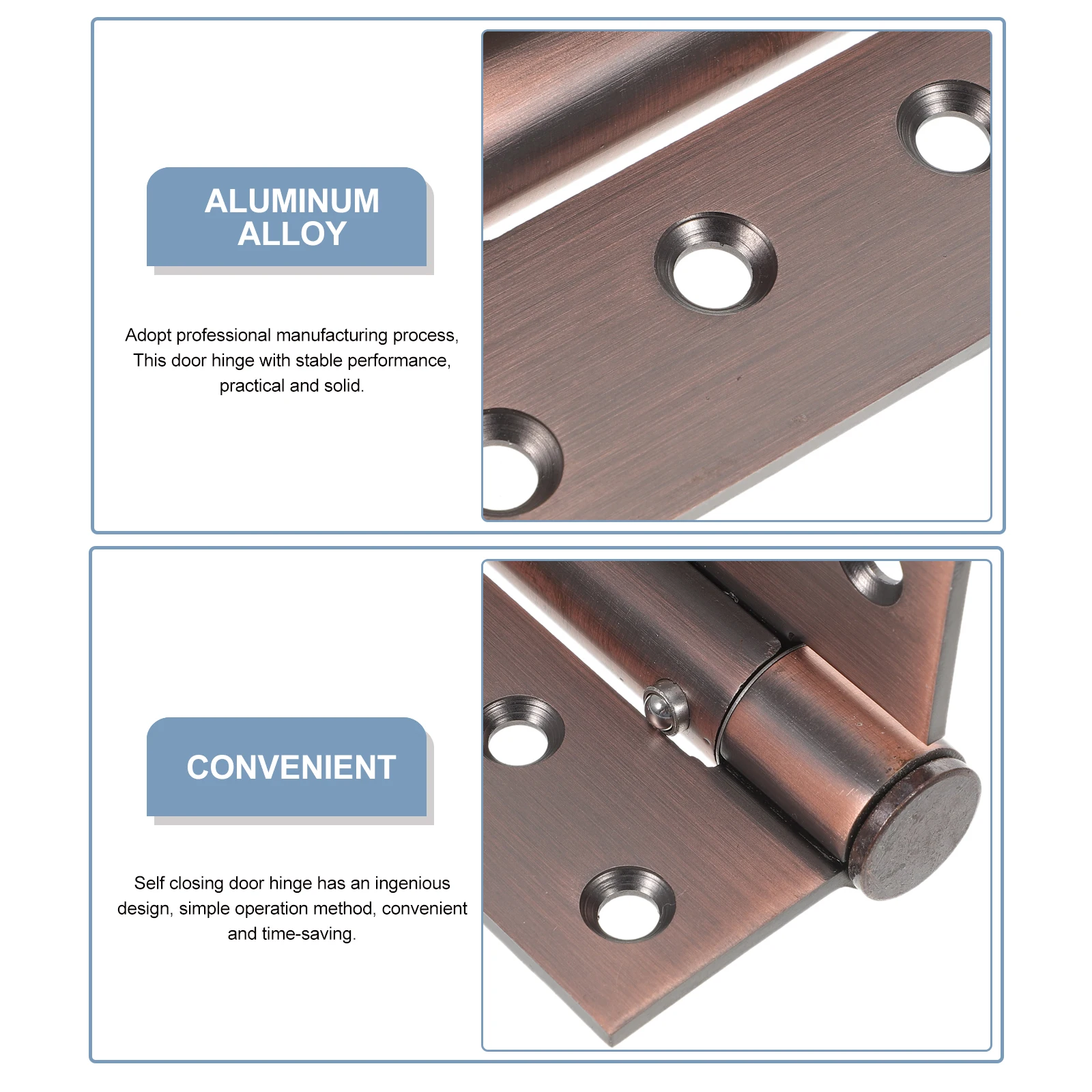 

2 Pcs Automatic Door Close-up Closer Heavy Duty Hinge Exterior Hinges Hidden Closing Spring