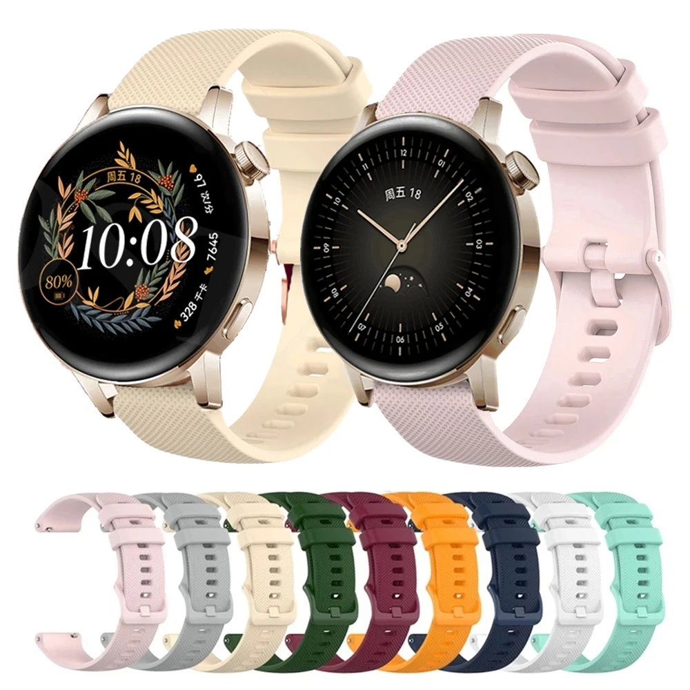 18/20/22mm Silicone Strap For Huawei Watch GT5 GT4 41mm 46mm GT3 GT2 Smart Watch Band For COROS Pace 3/2/APEX 42mm 46mm