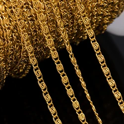 1Meter Stainless Steel Gold Color Paperclip Spiral Link Chain Necklace Bulk Chain DIY Handmade Bracelet Material Jewelry Making