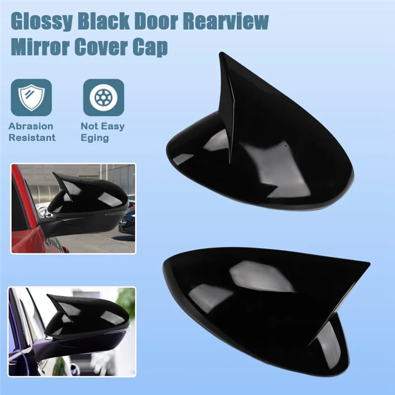 

NEW-For Alfa Romeo Stelvio 2018-2023 Car Rearview Side Mirror Cover Cap Door Rear View Case Trim Parts Black