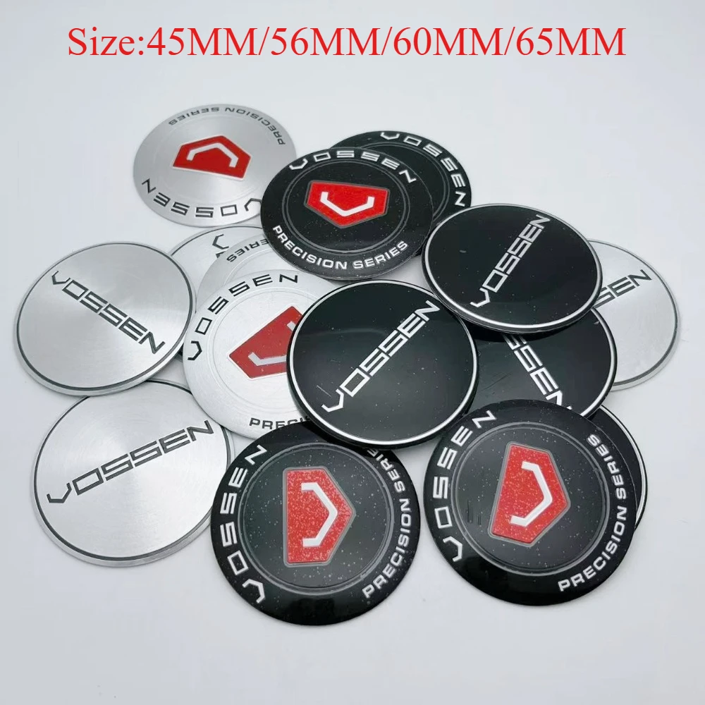 

4 шт., 45 мм, 56 мм, 60 мм, 65 мм, эмблема с логотипом Vossen, наклейки на колеса автомобиля, наклейка на центральные колпаки колес автомобиля, колпаки ступиц, значок, замена