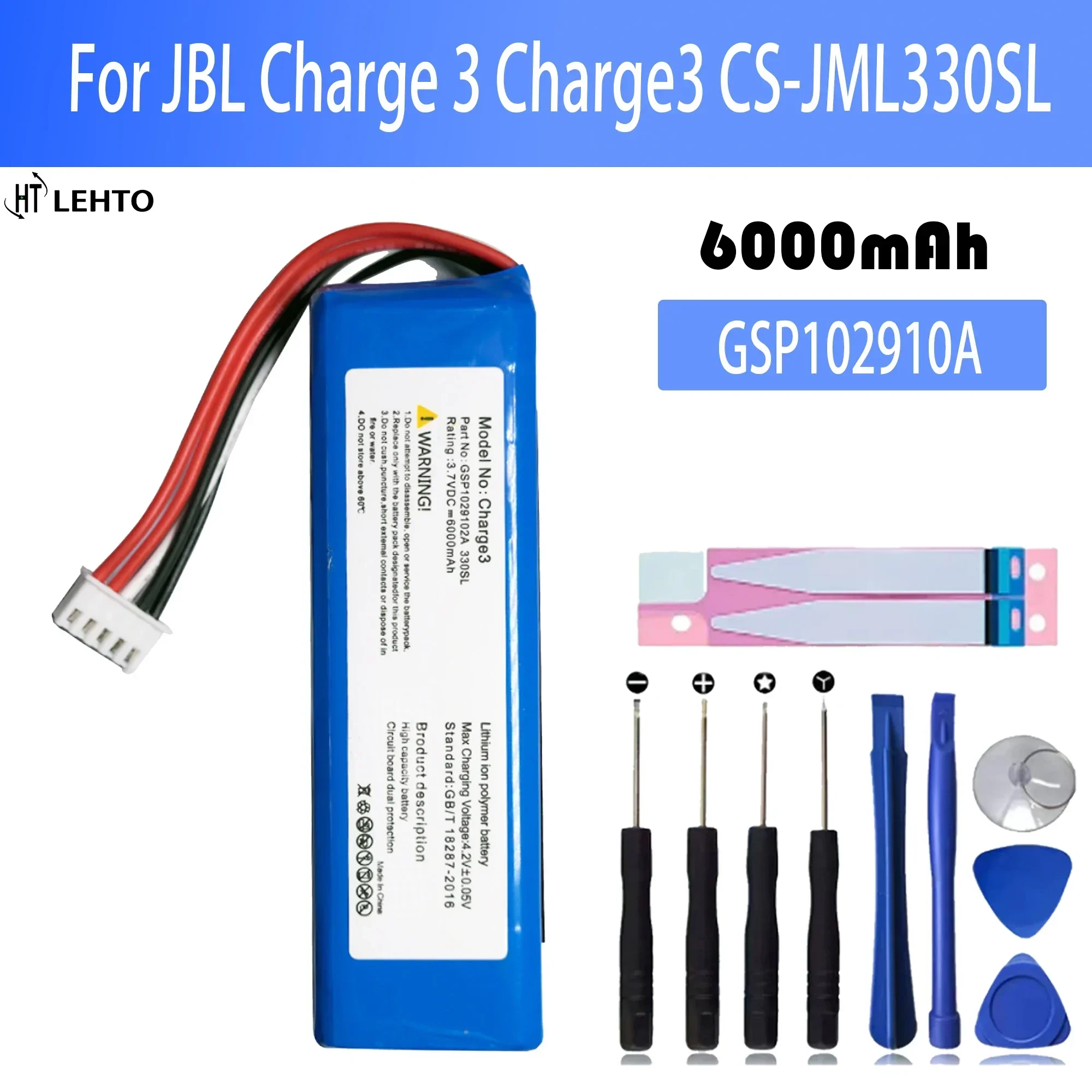 7500mAh Original Speaker Battery For JBL Charge 3 Charge3 GSP102910A CS-JML330SL Special Edition Bluetooth Audio Bateria