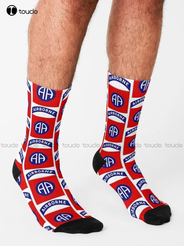 82Nd Airborne Division - The All Americans Insignia Socks Mens Work Socks Christmas New Year Gift Street Skateboard Socks 1Pair