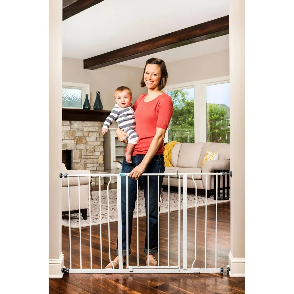 

Easy Open 47-Inch Extra Wide Walk Thru Baby Safety Gate, White, Hardware Mounts Included, Ages 6 to 24 Months