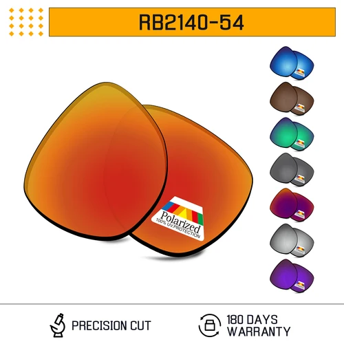 Imagen 1 del producto Lentes de repuesto polarizadas Bwake para montura de gafas de sol RayBan Wayfarer RB2140-54, múltiples opciones