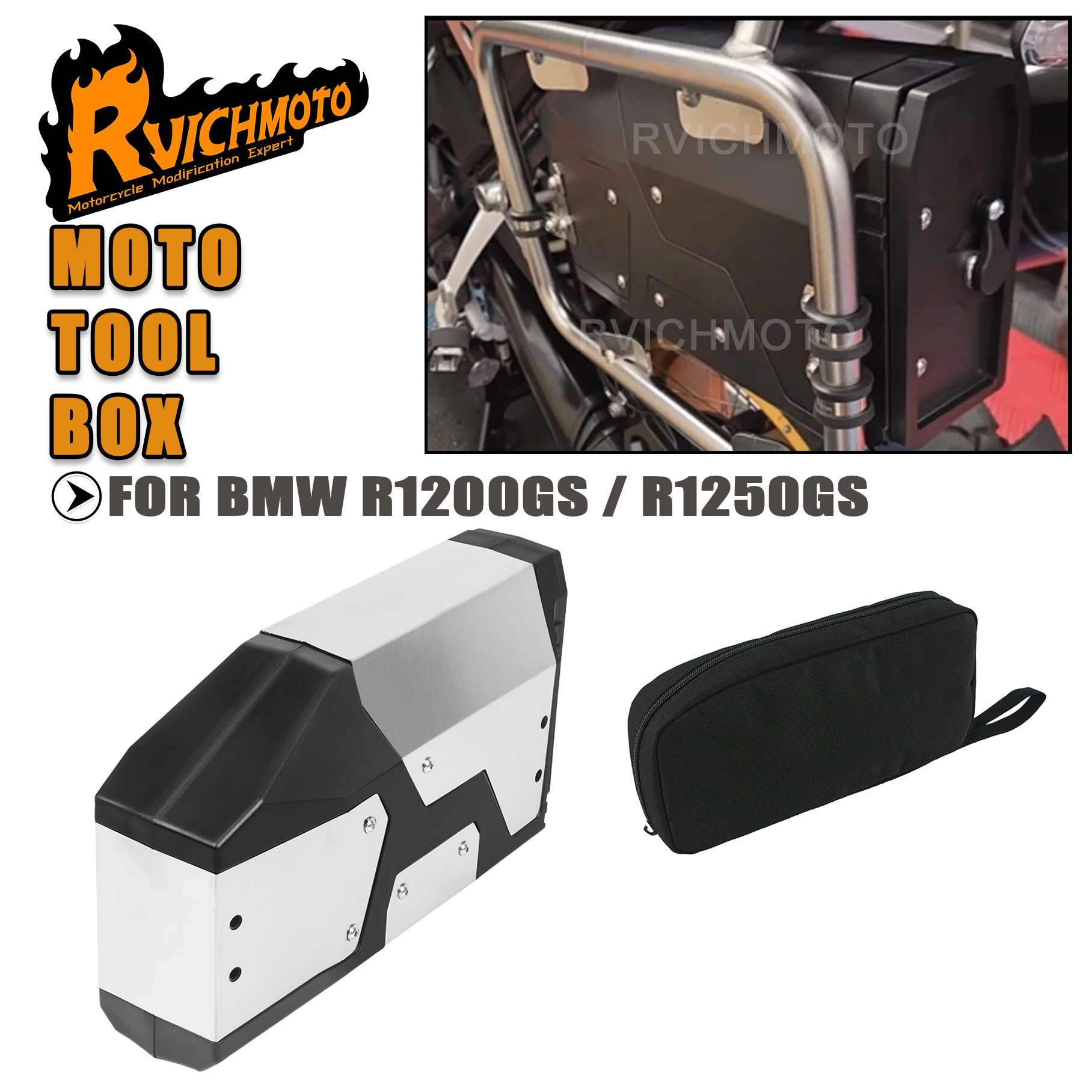 Motorcycle Aluminum Toolbox For BMW R1250GS Adventure F850GS F750GS R1200GS For Benelli TRK552X Tool Box Case Toolbag Inner Bag