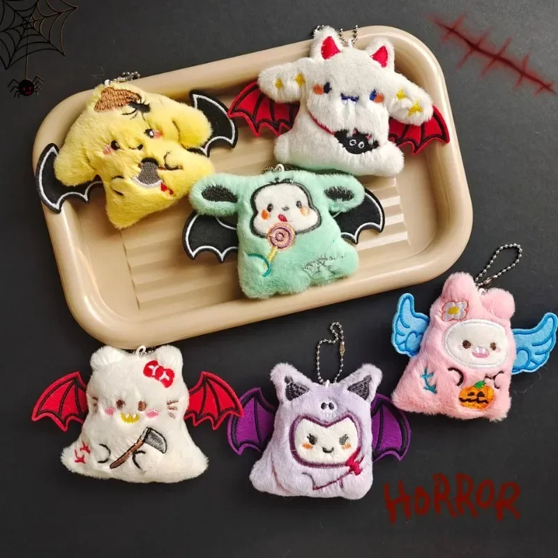 Sanrio Hallo Kitty Cinna moroll Halloween kleinen Teufel Plüsch Puppe Mädchen Tasche Tasche Dekoration Kawaii Plüsch Schlüssel bund Kinder Spielzeug Geschenke