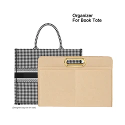 Personalize o saco do organizador da inserção de feltro para o tote do livro do dio, bolsa luxuosa do curso da bolsa da composição, shaper cosmético feminino do tote dos sacos