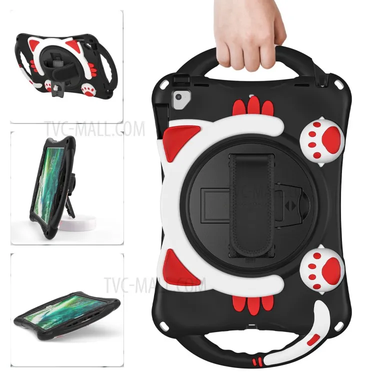 

Hand Band Design Hybrid Cover with 360° Rotary Kickstand for iPad 9.7-inch (2018)/(2017)/Pro 9.7 inch (2016)/Air 2 - Black/