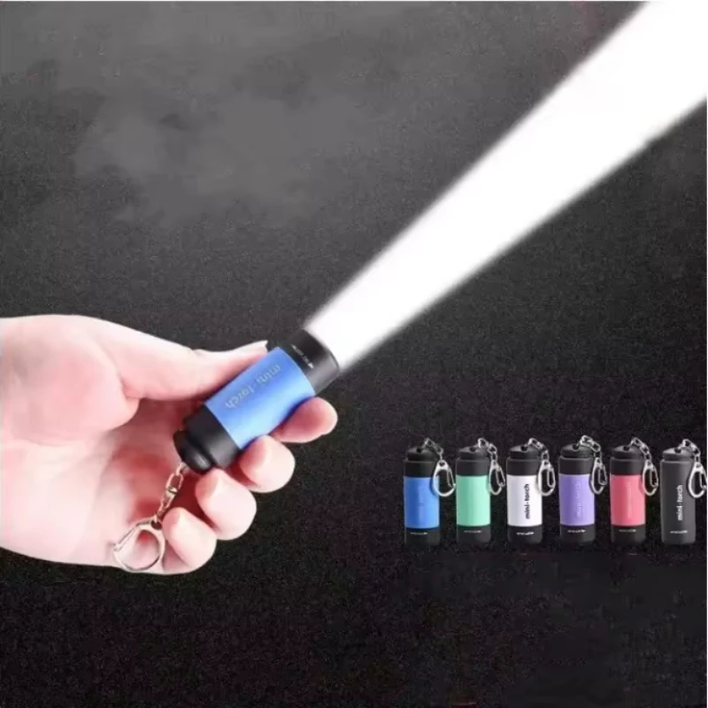 LED Mini Flashlight Portable USB Charging Keychain Lighting Flashlight Waterproof Home Outdoor Hiking Camping Flashlight