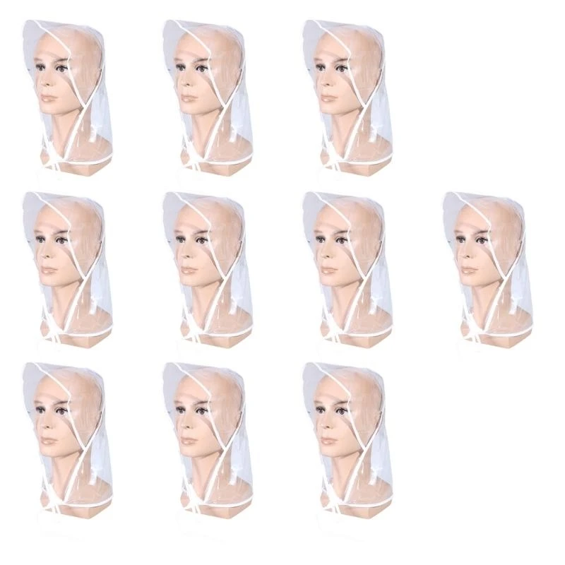 R1WE PVC Rain Hat for Rainy Weather Condous Outdoor Use Clear Hood