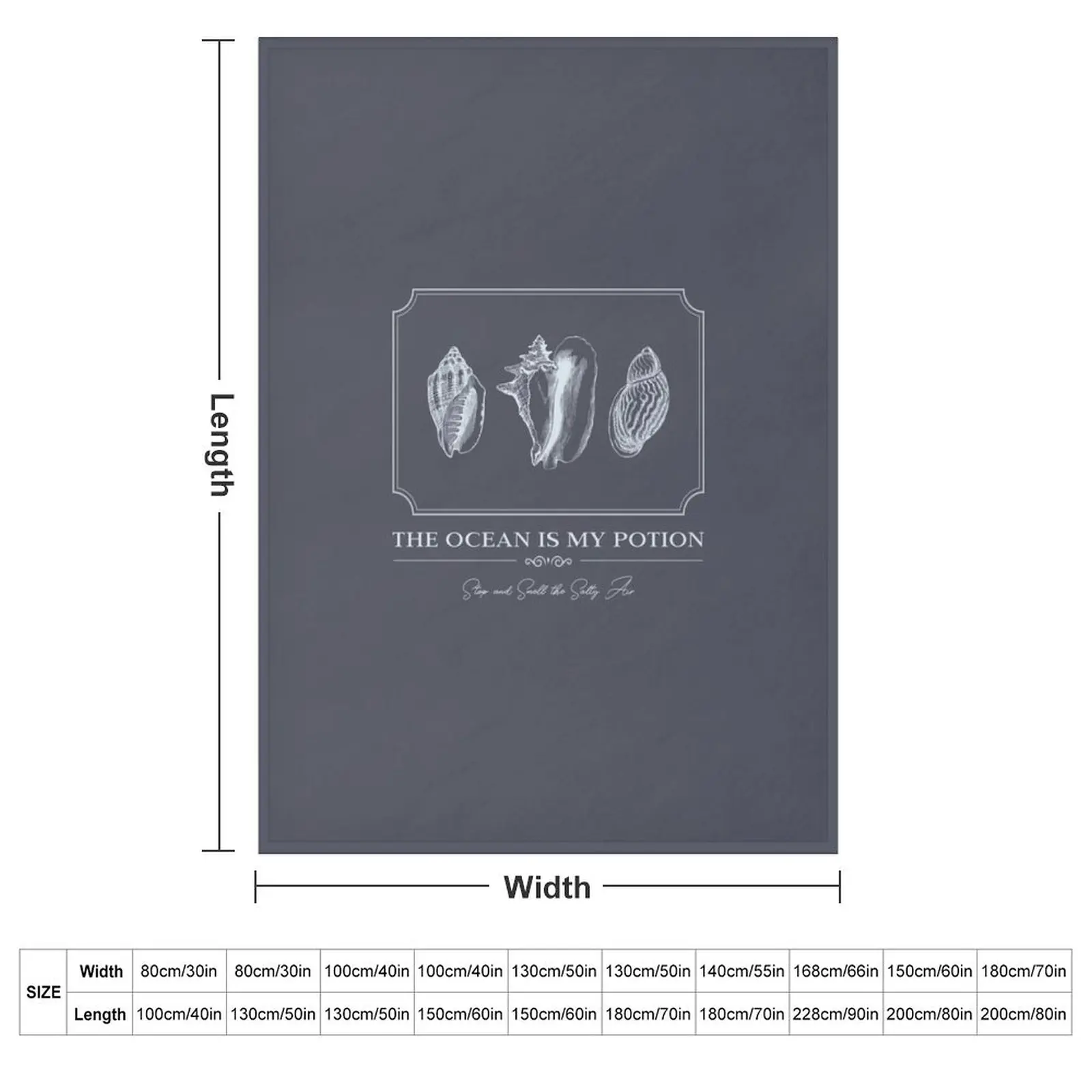 ~ SEA SHELL FOSSIL - The Ocean Is My Potion ~ Essential T Shirt Throw Blanket Bed covers anime Soft Blankets