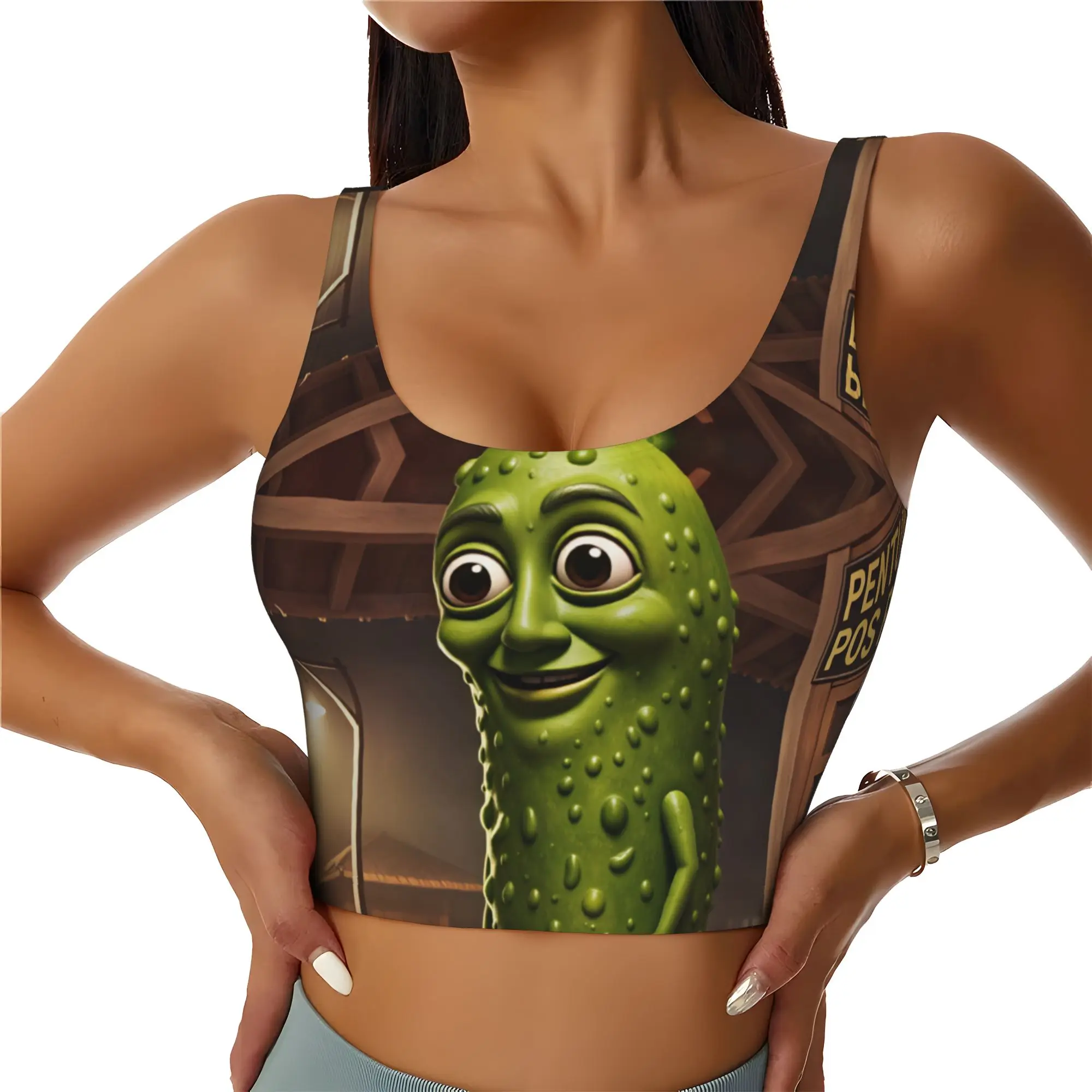 Custom Women's Funny 67 Tung Sahur Italian Brainrot Sports Bras  High Impact Gym Workout Yoga Crop Tank Tops