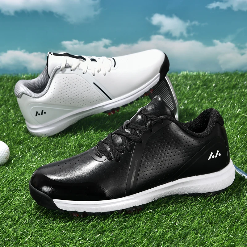 Professionele Mannen Lederen Golf Sportschoenen Zwart Wit Mannelijke Golfer Atletische Training Sneakers Top Kwaliteit Jongen Golfen Sportschoenen