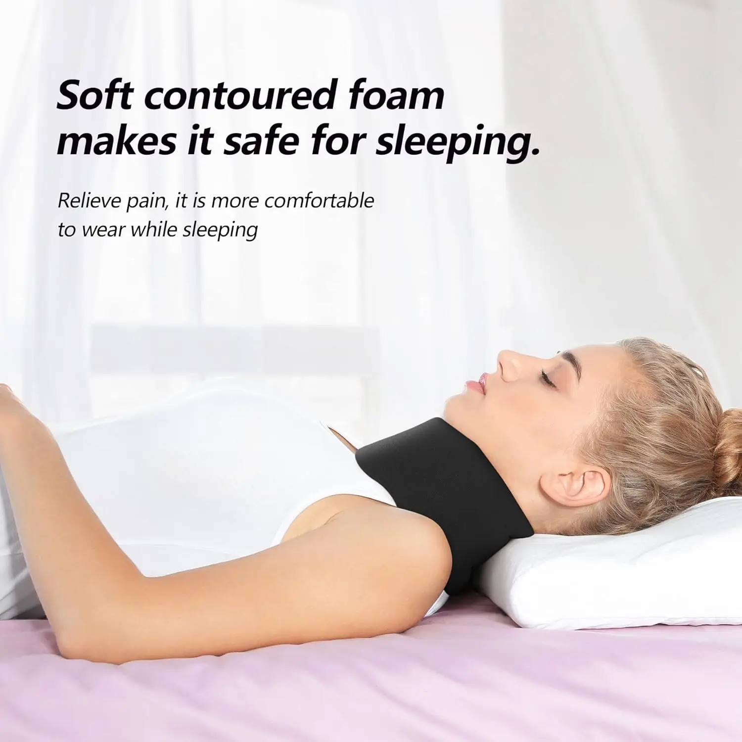 Soft Adjustable Neck Brace, Cervical Collar for Sleeping