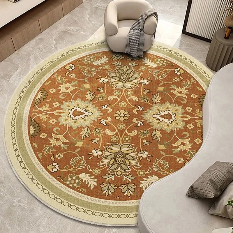 VIKAMA High Sense Ethnic Bohemian Mandala Round Carpet Living Room Bedroom Rocking Chair Floor Mat Home Decor Large Area Rug