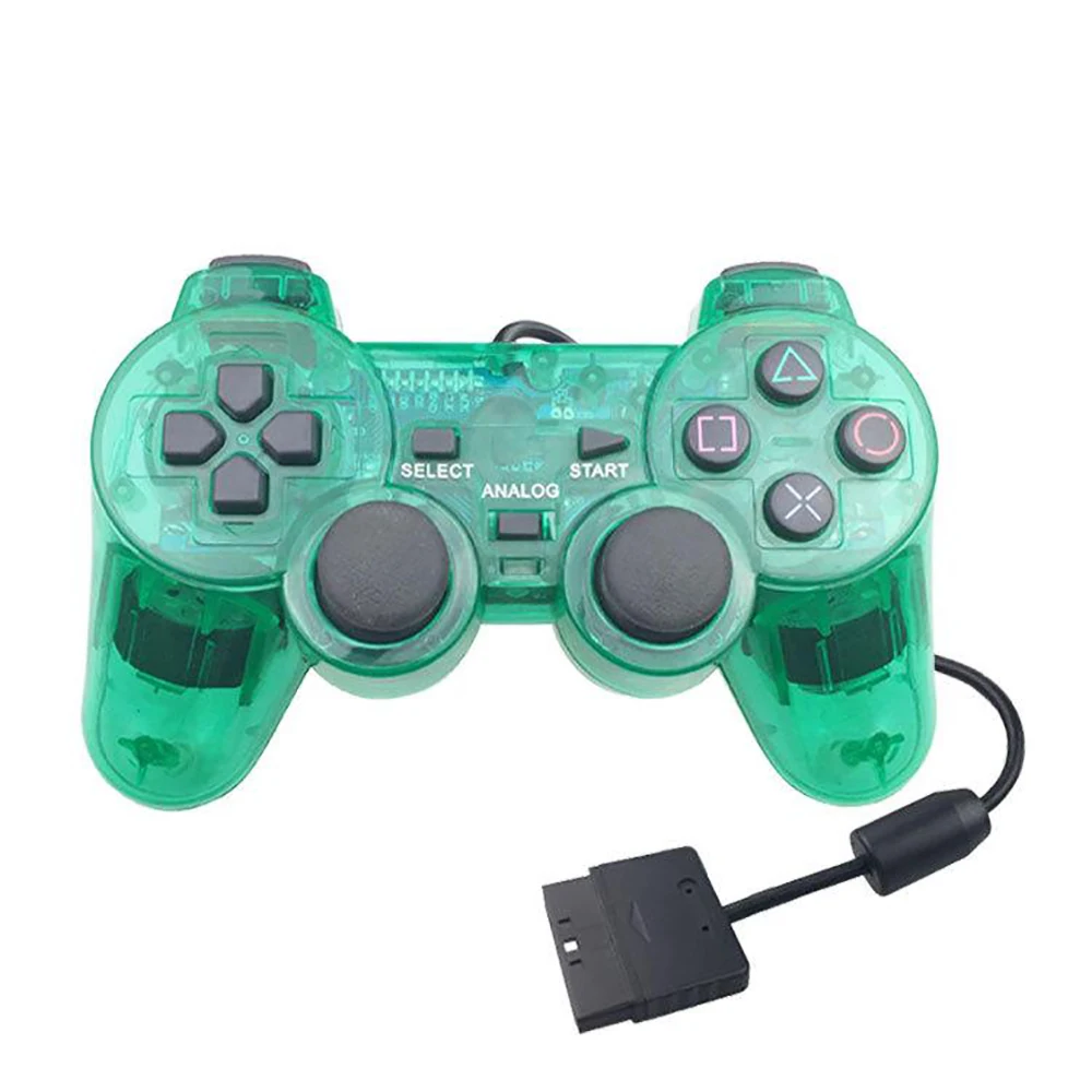 有線接続ダブル振動ゲームコントローラ互換のためPs2プレイステーション2ポータブルジョイスティック制御コンソール