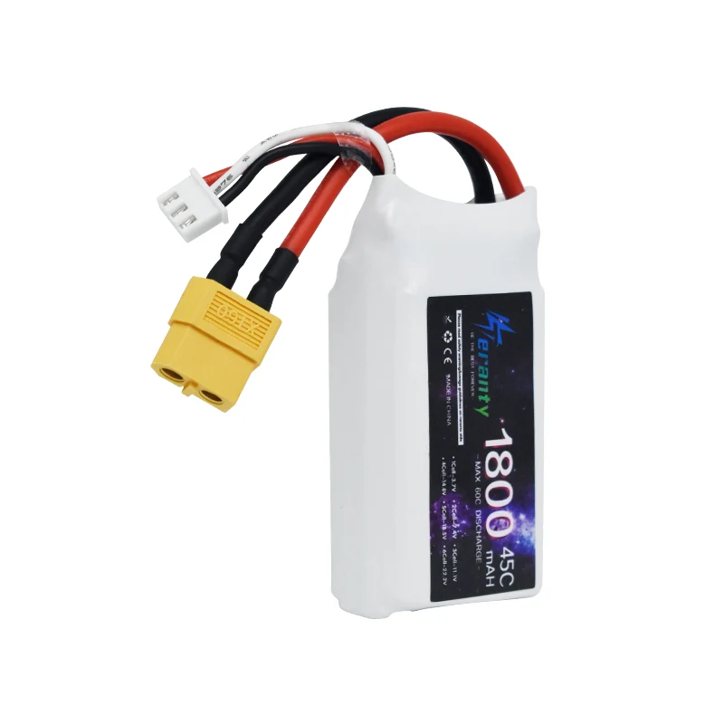 TERANTY 7.4V 2S 1800MAH 45C Lipo batteria per RC FPV aereo elicottero Drone serbatoio modello auto da corsa Hobby JST XT60