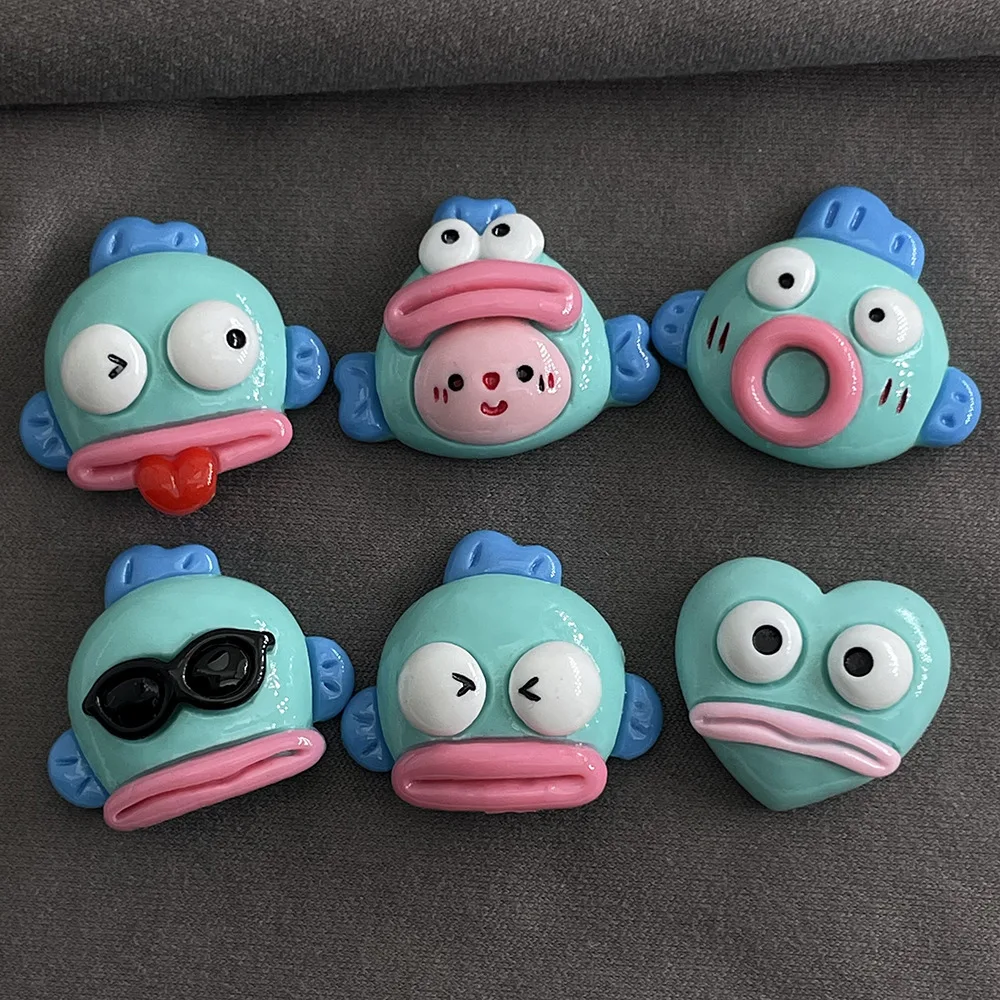 

New Cartoon Ugly Fish Resin Charm Shoes Accessories Garden Shoes Wooden Clogs Sandals DIY Decoration Birthday Party Gifts