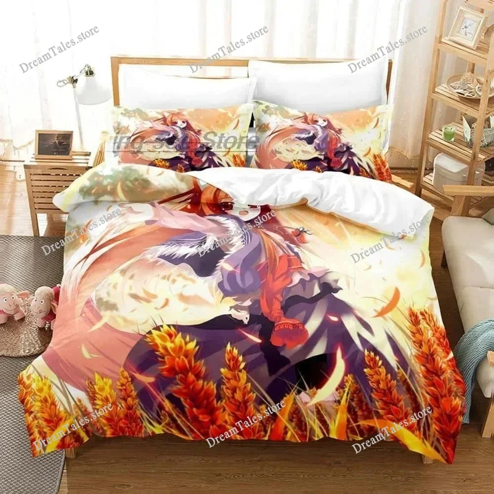 

3D Anime Spice and Wolf Bedding Set Single Twin Full Queen King Size Bed Set Adult Kid Bedroom Duvet Cover Sets Home Textiles