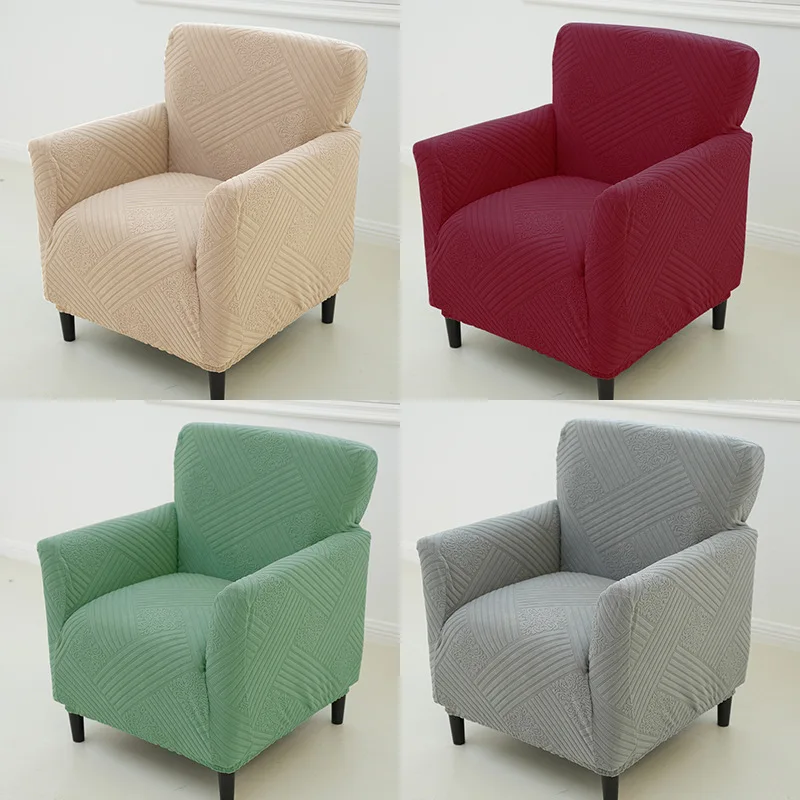 1PC New Jacquard Club Chair Cover Stretch Tub Armchair Slipcovers Elastic Single Sofa Couch Covers Living Room Bar Hotel