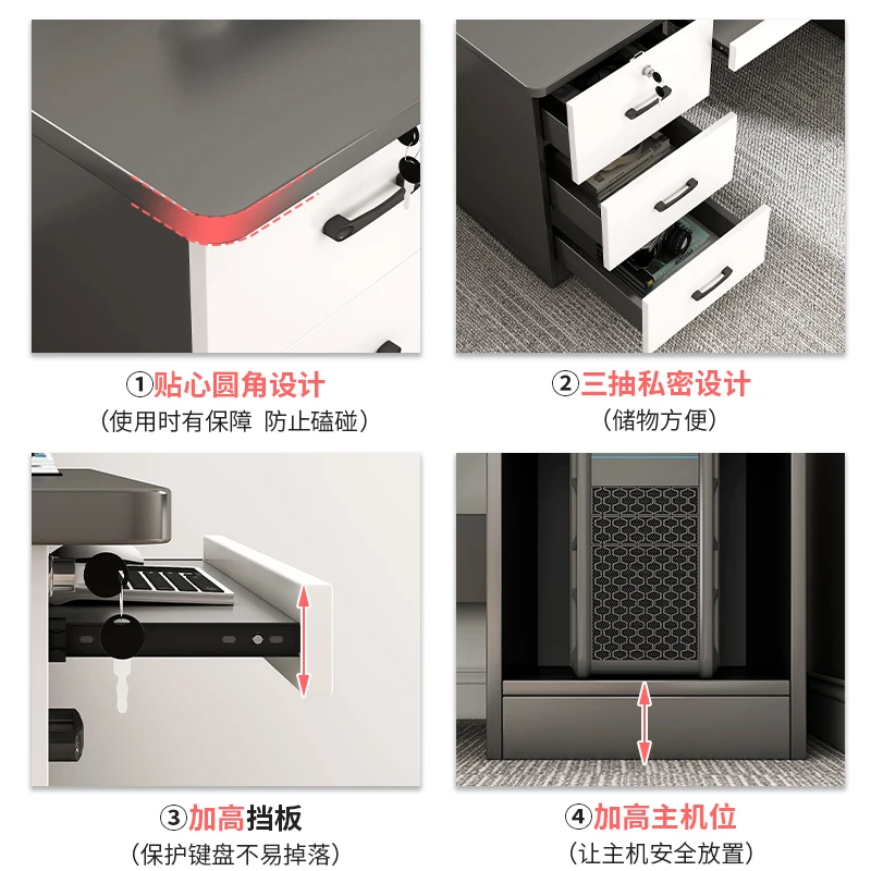 مكتب كمبيوتر سطح المكتب مكتب منزلي غرفة نوم طلاب المدارس الثانوية دراسة مكتب وكرسي مجموعة أدراج مكتب #5