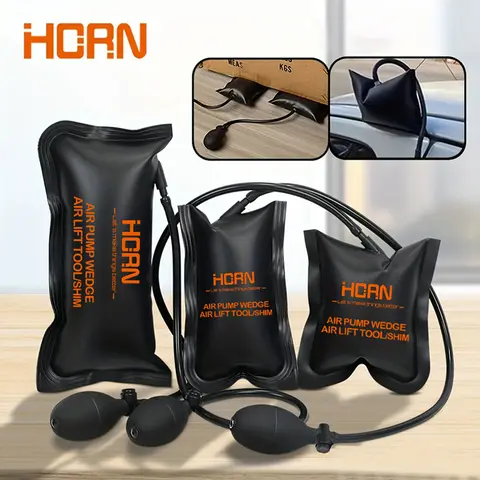 Air Wedge Bag, 3 Piece Strong Commercial Grade Air Bag Pump Professional Leveling Kit Alignment Tool Inflatable Shim Bag