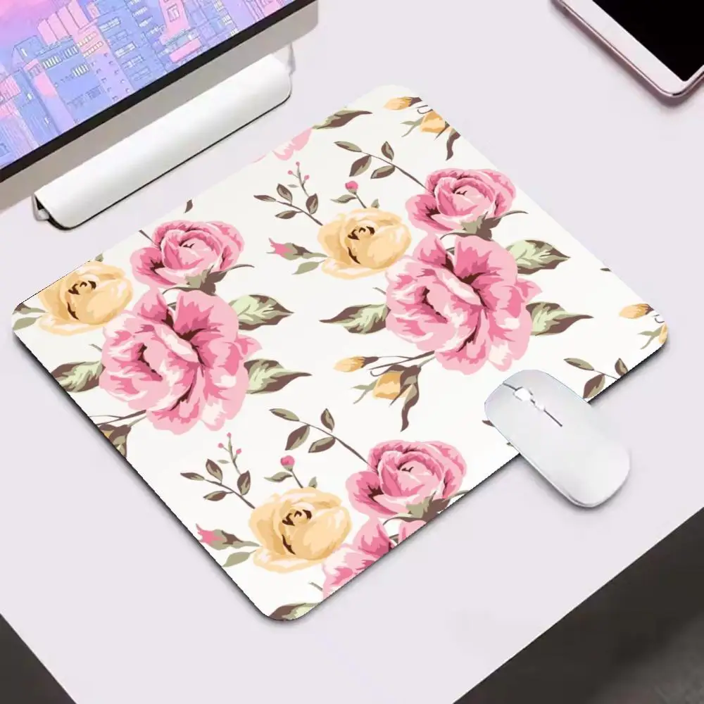 White wood plank hanging cherry blossom playmat fresh japanese floral blank space slip mat for laptop desk