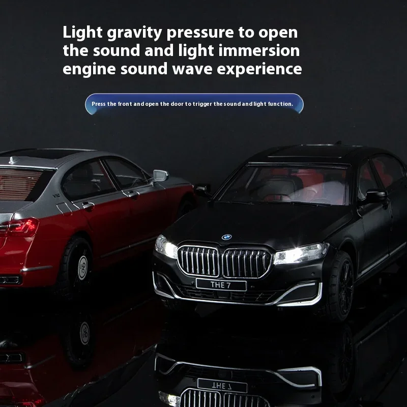 دييكاست 1:24 THE 7 760LI كبير ليموزين سبيكة معدنية سيارة نموذج سيارة الصوت والضوء التراجع لعبة الزينة الداخلية لعبة أطفال