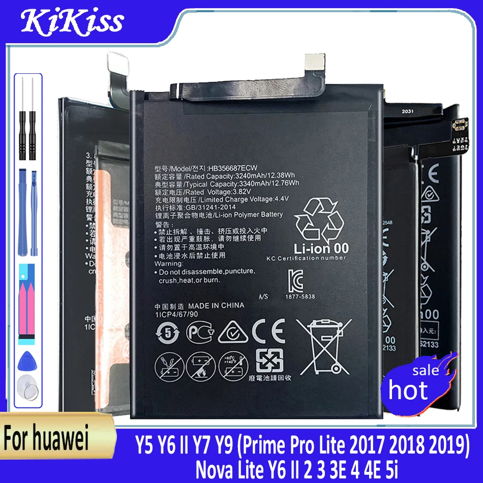 Battery for huawei Y5 Y6 II Y7 Y9 (Prime Pro Lite 2017 2018 2019)/Mate 8 9 10 SE Pro lite/nova 2 3 3E 4 4e 5i/nova Lite Y6II