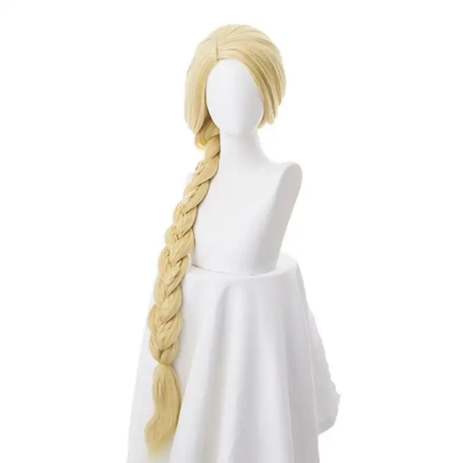 Parrucca Cosplay per capelli resistente al calore principessa Rapunzel intrecciata bionda Super lunga