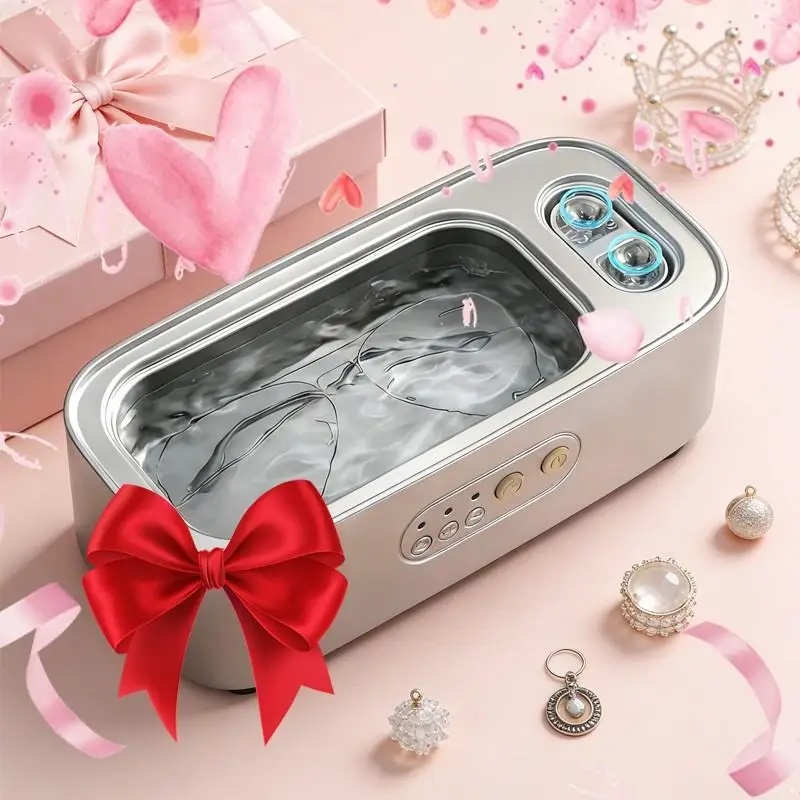 New High-Frequency Jewelry Cleaning Machine, Dual Slot Vibration, Adjustable, Perfect Gift for Holidays, Home Use