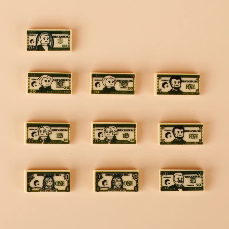 MOC City Strongbox Building Blocks Accessories Money Set Treasure Box Series Gold Silver Money City Bank ATM Brick Toys Gifts