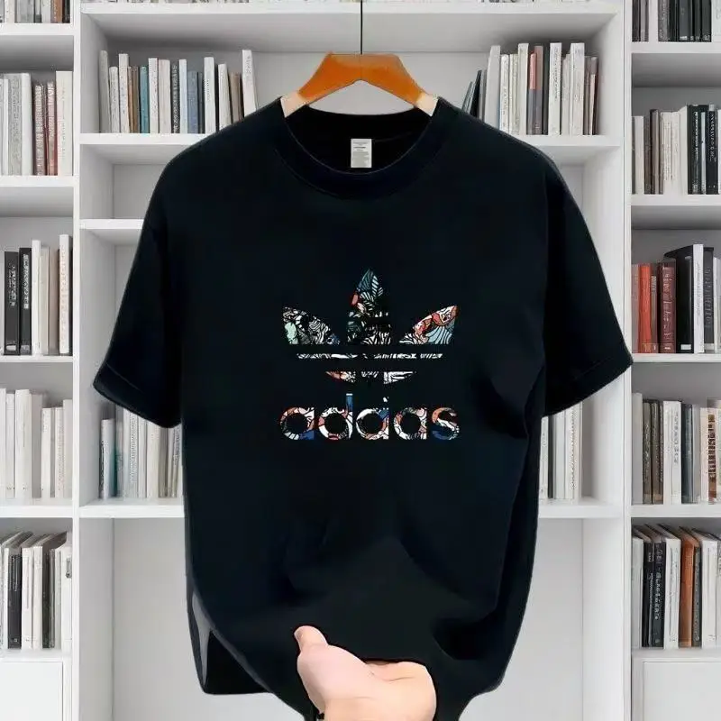 

New Cotton Short-sleeved T-shirt Men's and Women's Summer Loose Casual Large-size Half-sleeved Top Couple Printed T-shirt