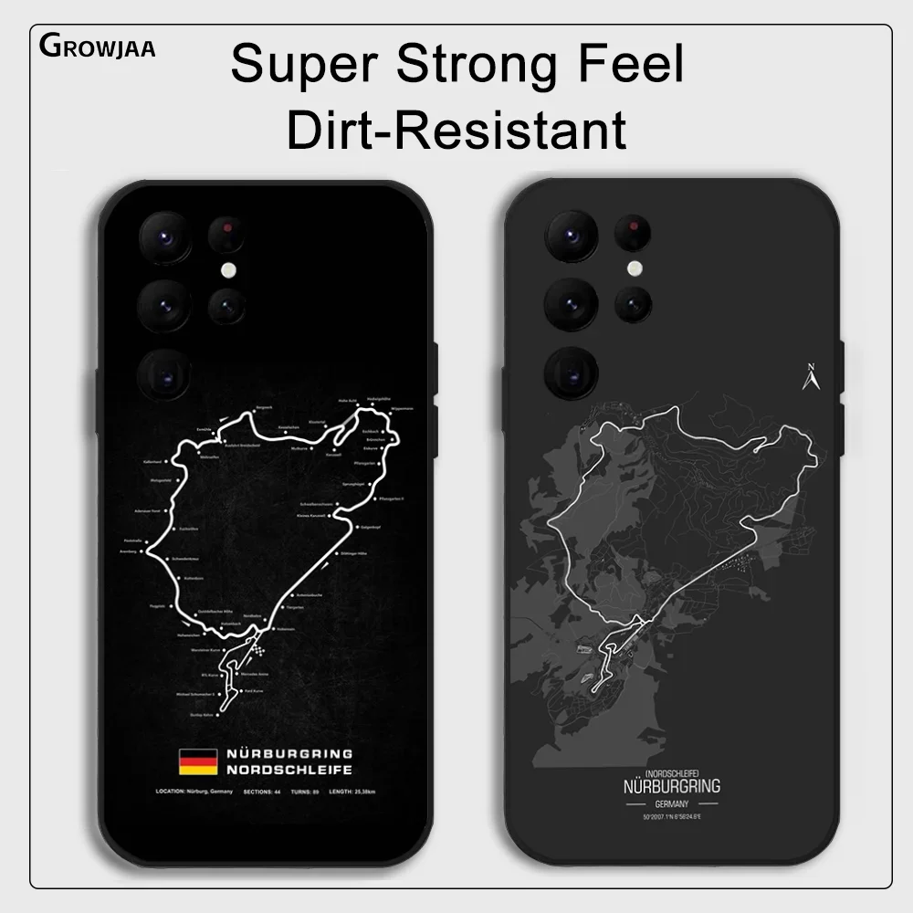 Nurburgring Sport Car Phone Case for Samsung Galaxy S24 Ultra S22 S23 Ultra S21 S20 5G Protective Silicone TPU Funda