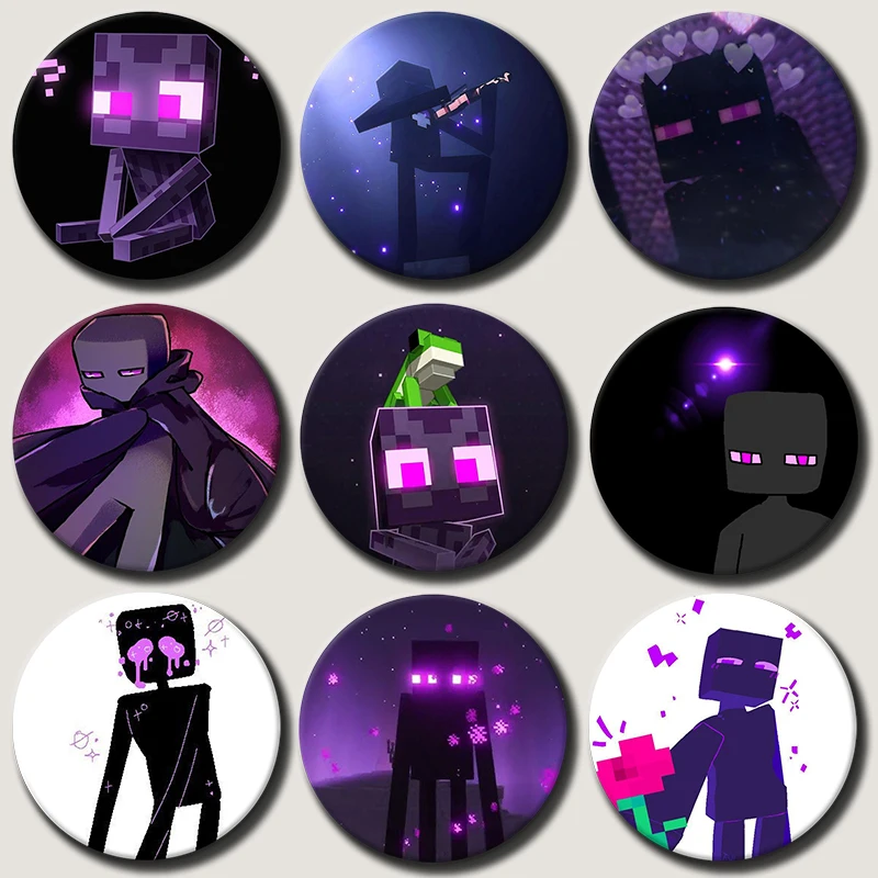 

Anime Enderman Soft Button Pins Game Character Creative Brooch Funny Meme Badge for Bag Clothes Decor Jewelry Accessories Gifts