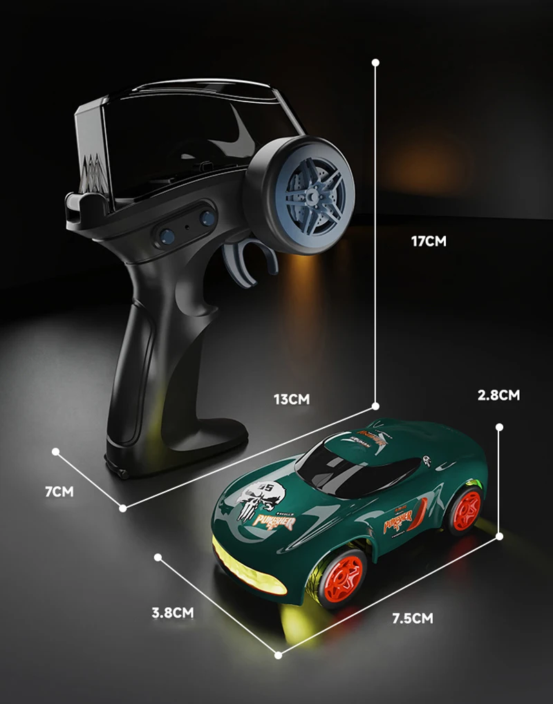 2.4GHZ 4WD 1/64 Mini RC Simulatie Drift Auto Hoge Snelheid Palm Racing Model Desktop Auto Afstandsbediening GTR Racing model Jongen Speelgoed