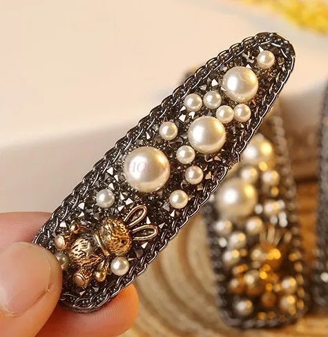 Diamond studded hair clip, side hair clip, cute rabbit clip, hair clip, female