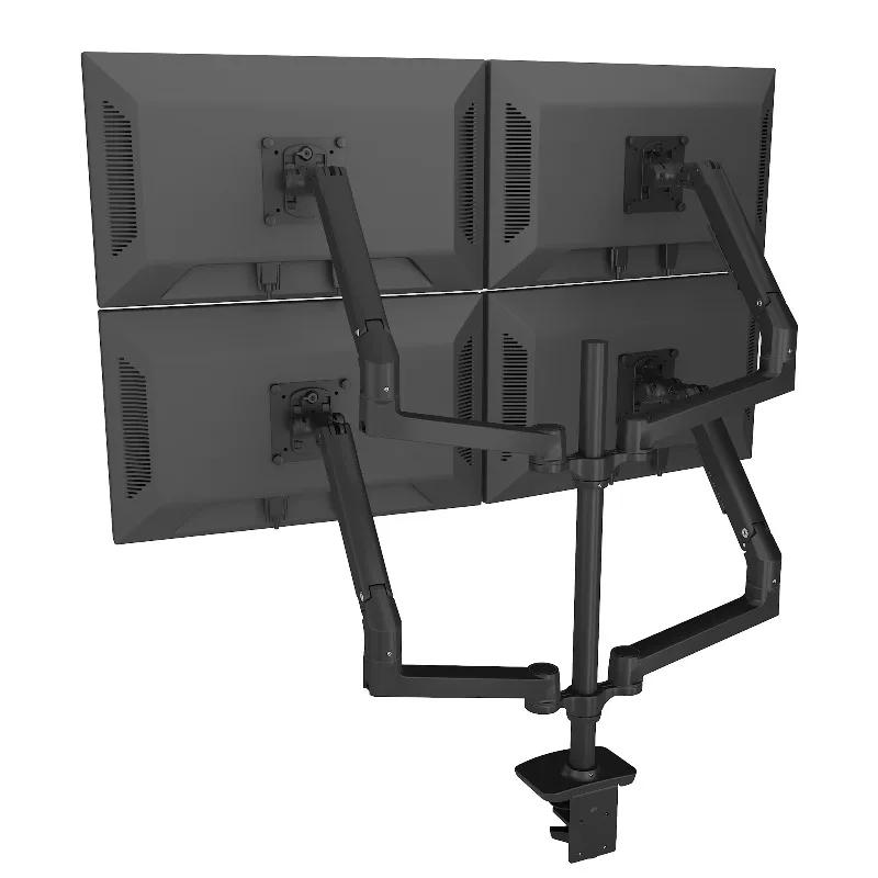 Various Dual Arm Quad Monitor Stand Retractable Wall Mount Bracket Desktop Monitor Holder Aluminum Alloy